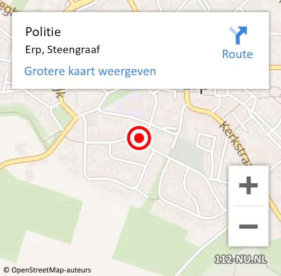 Locatie op kaart van de 112 melding: Politie Erp, Steengraaf op 20 april 2022 15:36