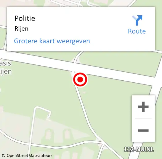 Locatie op kaart van de 112 melding: Politie Rijen op 20 april 2022 16:58