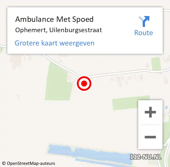 Locatie op kaart van de 112 melding: Ambulance Met Spoed Naar Ophemert, Uilenburgsestraat op 20 april 2022 17:48