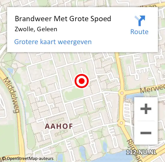 Locatie op kaart van de 112 melding: Brandweer Met Grote Spoed Naar Zwolle, Geleen op 20 april 2022 17:52