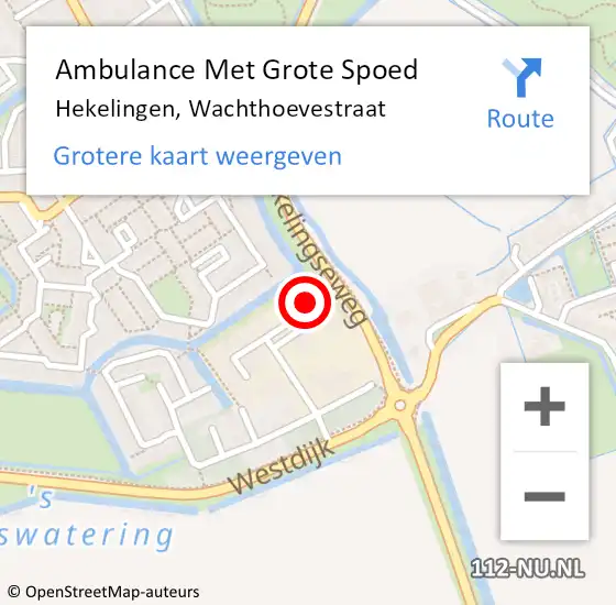 Locatie op kaart van de 112 melding: Ambulance Met Grote Spoed Naar Hekelingen, Wachthoevestraat op 20 april 2022 18:07