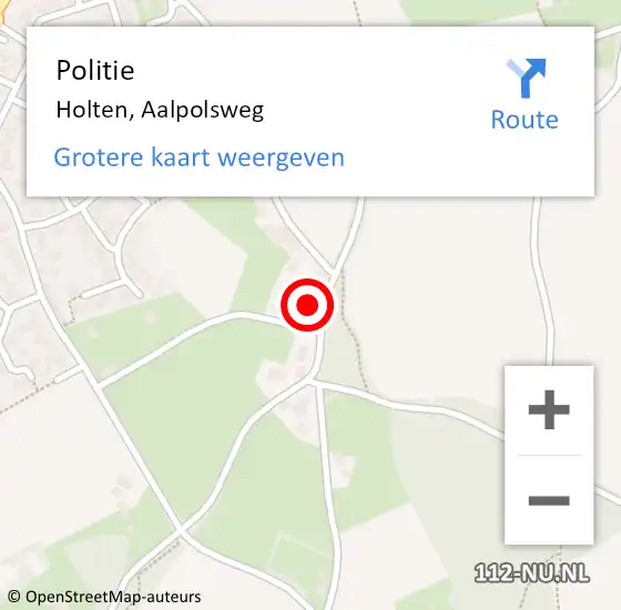 Locatie op kaart van de 112 melding: Politie Holten, Aalpolsweg op 20 april 2022 18:20