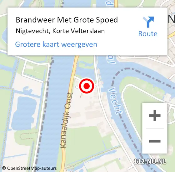 Locatie op kaart van de 112 melding: Brandweer Met Grote Spoed Naar Nigtevecht, Korte Velterslaan op 20 april 2022 19:11