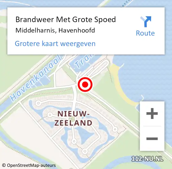 Locatie op kaart van de 112 melding: Brandweer Met Grote Spoed Naar Middelharnis, Havenhoofd op 20 april 2022 19:14