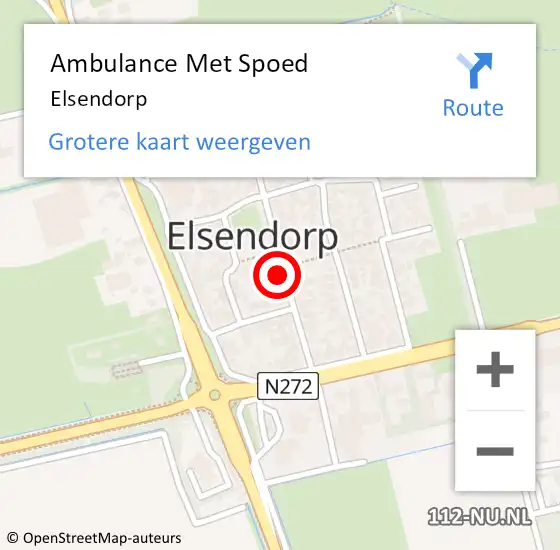 Locatie op kaart van de 112 melding: Ambulance Met Spoed Naar Elsendorp op 20 april 2022 19:55