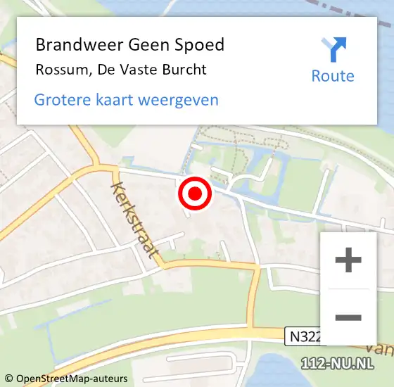 Locatie op kaart van de 112 melding: Brandweer Geen Spoed Naar Rossum, De Vaste Burcht op 20 april 2022 20:02