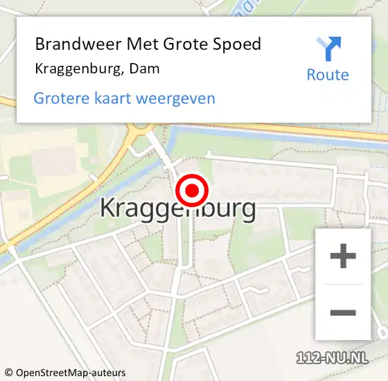 Locatie op kaart van de 112 melding: Brandweer Met Grote Spoed Naar Kraggenburg, Dam op 20 april 2022 20:12