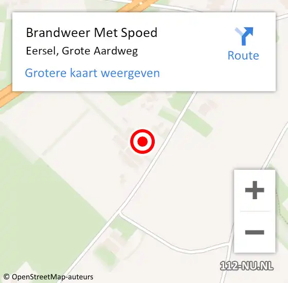 Locatie op kaart van de 112 melding: Brandweer Met Spoed Naar Eersel, Grote Aardweg op 20 april 2022 20:15