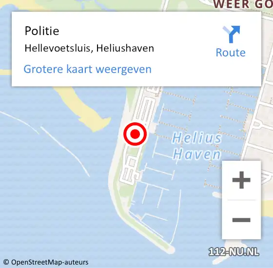 Locatie op kaart van de 112 melding: Politie Hellevoetsluis, Heliushaven op 20 april 2022 20:23