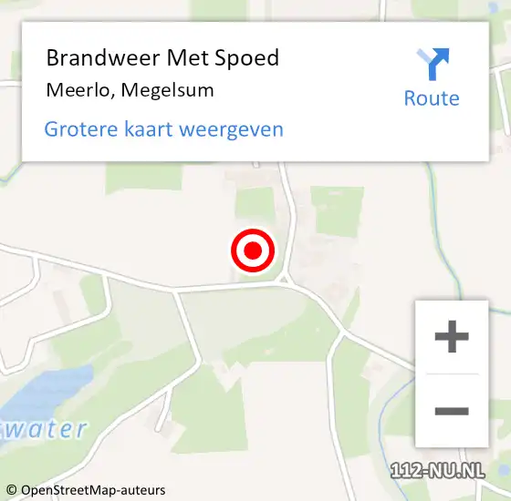 Locatie op kaart van de 112 melding: Brandweer Met Spoed Naar Meerlo, Megelsum op 20 april 2022 21:20