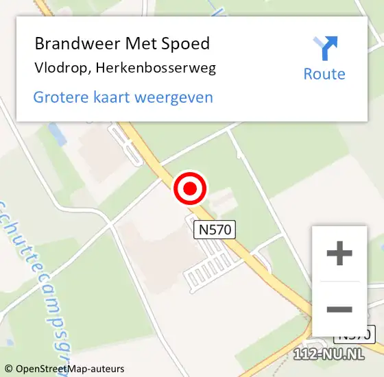 Locatie op kaart van de 112 melding: Brandweer Met Spoed Naar Vlodrop, Herkenbosserweg op 20 april 2022 21:21