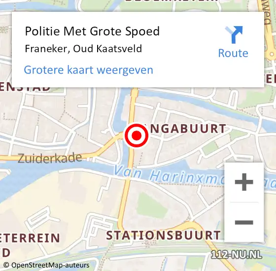 Locatie op kaart van de 112 melding: Politie Met Grote Spoed Naar Franeker, Oud Kaatsveld op 20 april 2022 21:28