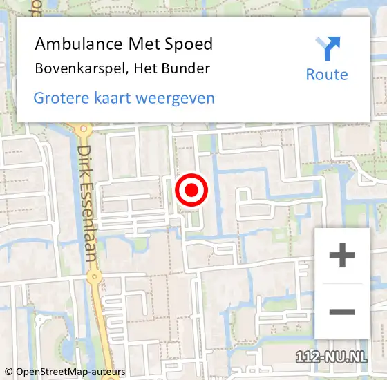 Locatie op kaart van de 112 melding: Ambulance Met Spoed Naar Bovenkarspel, Het Bunder op 20 april 2022 22:29