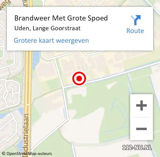 Locatie op kaart van de 112 melding: Brandweer Met Grote Spoed Naar Uden, Lange Goorstraat op 20 april 2022 22:43