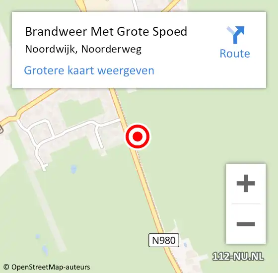 Locatie op kaart van de 112 melding: Brandweer Met Grote Spoed Naar Noordwijk, Noorderweg op 20 april 2022 23:07