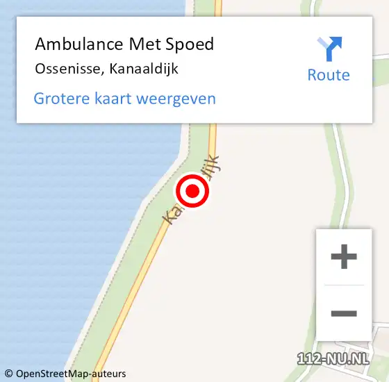 Locatie op kaart van de 112 melding: Ambulance Met Spoed Naar Ossenisse, Kanaaldijk op 15 juli 2014 03:05