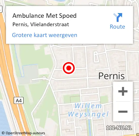 Locatie op kaart van de 112 melding: Ambulance Met Spoed Naar Pernis, Vlielanderstraat op 21 april 2022 00:29