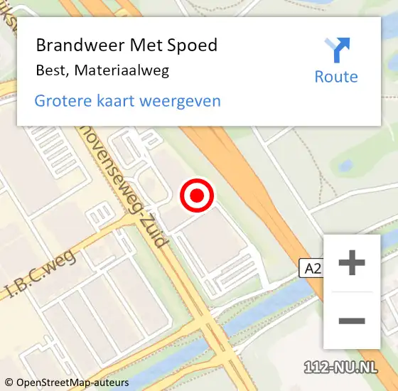 Locatie op kaart van de 112 melding: Brandweer Met Spoed Naar Best, Materiaalweg op 21 april 2022 01:21