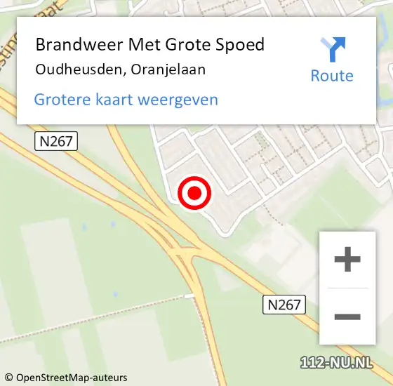 Locatie op kaart van de 112 melding: Brandweer Met Grote Spoed Naar Oudheusden, Oranjelaan op 21 april 2022 02:14