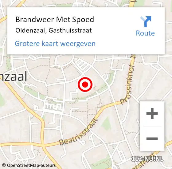 Locatie op kaart van de 112 melding: Brandweer Met Spoed Naar Oldenzaal, Gasthuisstraat op 21 april 2022 04:07