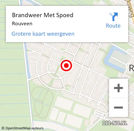 Locatie op kaart van de 112 melding: Brandweer Met Spoed Naar Rouveen op 21 april 2022 06:17