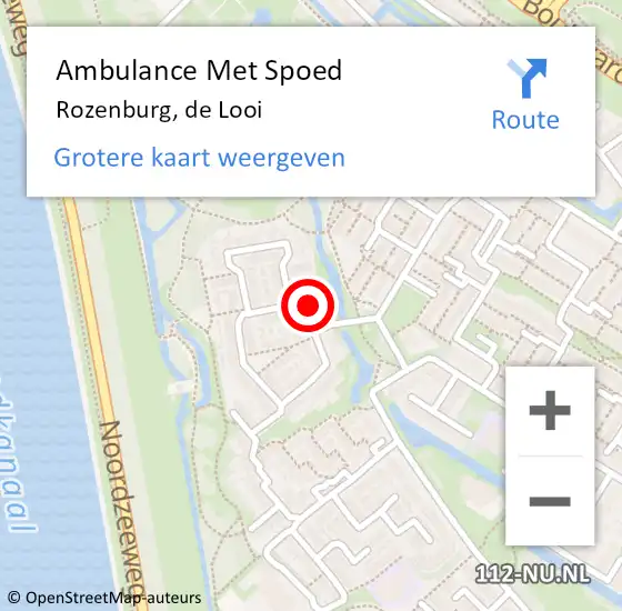 Locatie op kaart van de 112 melding: Ambulance Met Spoed Naar Rozenburg, de Looi op 21 april 2022 07:25