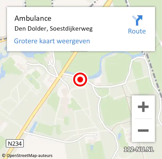 Locatie op kaart van de 112 melding: Ambulance Den Dolder, Soestdijkerweg op 8 september 2013 22:15