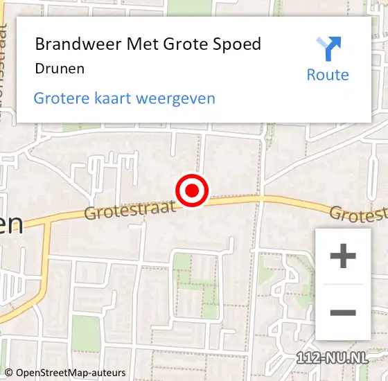 Locatie op kaart van de 112 melding: Brandweer Met Grote Spoed Naar Drunen op 21 april 2022 08:39