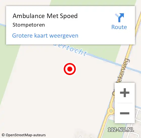 Locatie op kaart van de 112 melding: Ambulance Met Spoed Naar Stompetoren op 21 april 2022 08:44