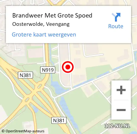 Locatie op kaart van de 112 melding: Brandweer Met Grote Spoed Naar Oosterwolde, Veengang op 21 april 2022 09:27