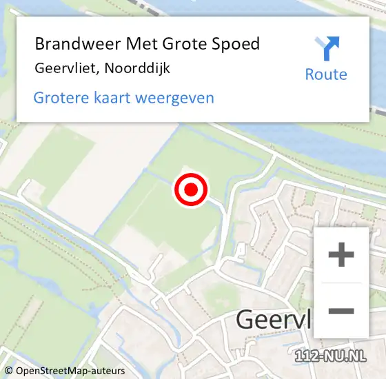 Locatie op kaart van de 112 melding: Brandweer Met Grote Spoed Naar Geervliet, Noorddijk op 21 april 2022 09:36