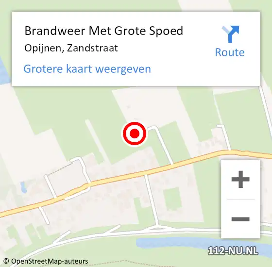 Locatie op kaart van de 112 melding: Brandweer Met Grote Spoed Naar Opijnen, Zandstraat op 21 april 2022 10:28