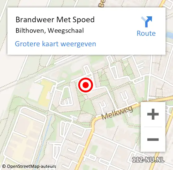 Locatie op kaart van de 112 melding: Brandweer Met Spoed Naar Bilthoven, Weegschaal op 21 april 2022 10:50