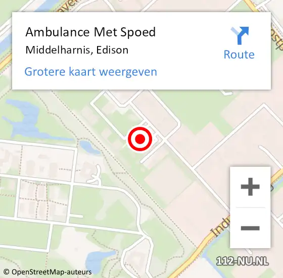 Locatie op kaart van de 112 melding: Ambulance Met Spoed Naar Middelharnis, Edison op 21 april 2022 11:50