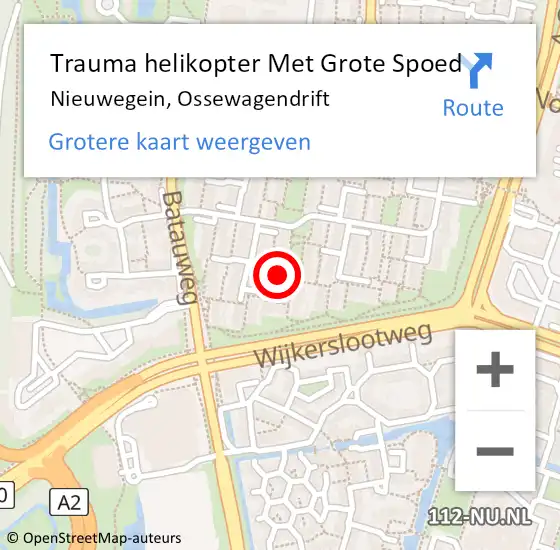 Locatie op kaart van de 112 melding: Trauma helikopter Met Grote Spoed Naar Nieuwegein, Ossewagendrift op 21 april 2022 11:58