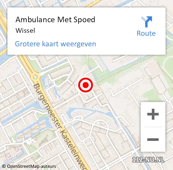 Locatie op kaart van de 112 melding: Ambulance Met Spoed Naar Wissel op 15 juli 2014 06:30