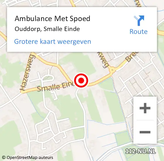 Locatie op kaart van de 112 melding: Ambulance Met Spoed Naar Ouddorp, Smalle Einde op 21 april 2022 12:21