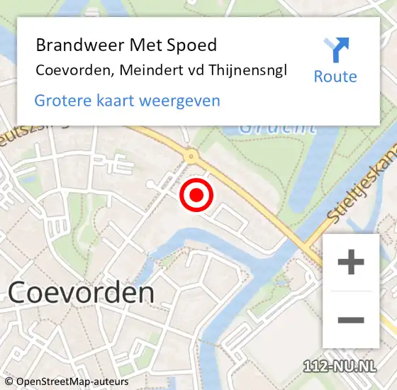 Locatie op kaart van de 112 melding: Brandweer Met Spoed Naar Coevorden, Meindert vd Thijnensngl op 21 april 2022 12:45
