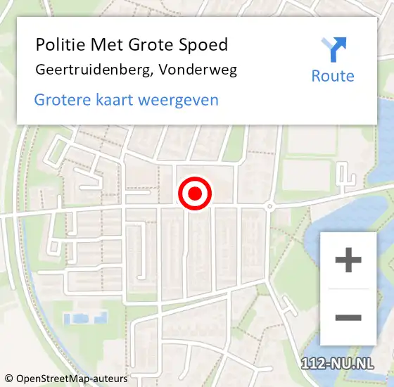 Locatie op kaart van de 112 melding: Politie Met Grote Spoed Naar Geertruidenberg, Vonderweg op 21 april 2022 12:45