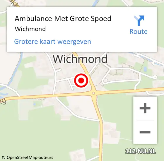 Locatie op kaart van de 112 melding: Ambulance Met Grote Spoed Naar Wichmond op 21 april 2022 14:04