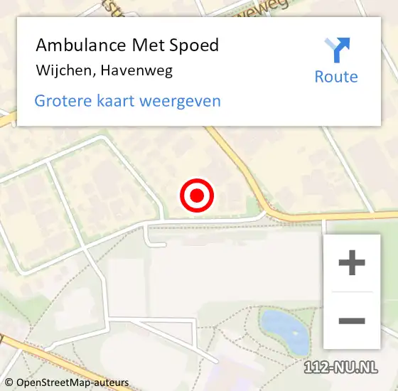 Locatie op kaart van de 112 melding: Ambulance Met Spoed Naar Wijchen, Havenweg op 21 april 2022 14:47