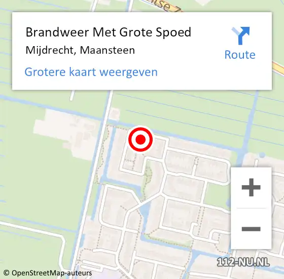 Locatie op kaart van de 112 melding: Brandweer Met Grote Spoed Naar Mijdrecht, Maansteen op 21 april 2022 15:34