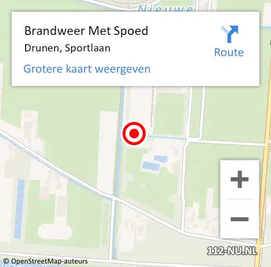 Locatie op kaart van de 112 melding: Brandweer Met Spoed Naar Drunen, Sportlaan op 21 april 2022 15:38