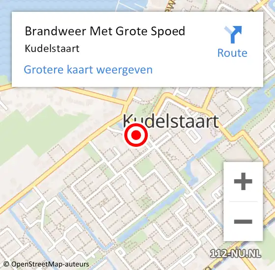 Locatie op kaart van de 112 melding: Brandweer Met Grote Spoed Naar Kudelstaart op 21 april 2022 15:55