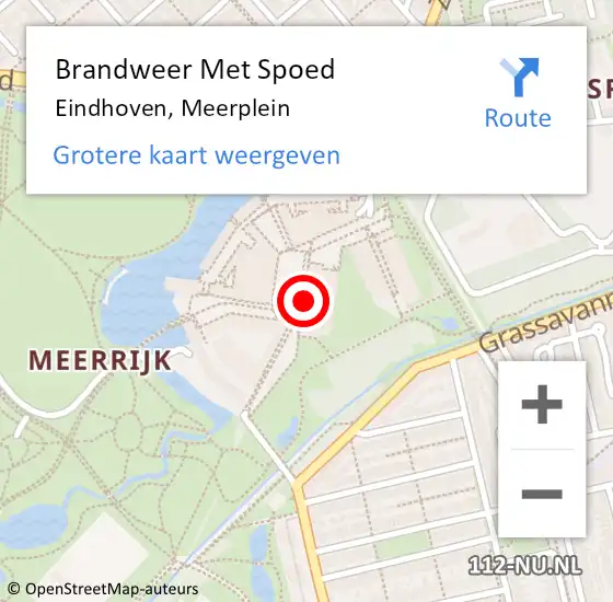 Locatie op kaart van de 112 melding: Brandweer Met Spoed Naar Eindhoven, Meerplein op 21 april 2022 16:02