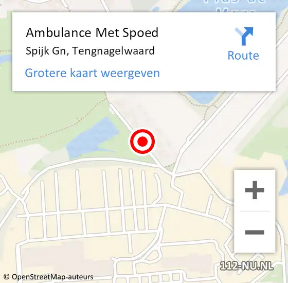 Locatie op kaart van de 112 melding: Ambulance Met Spoed Naar Spijk Gn, Tengnagelwaard op 21 april 2022 16:04