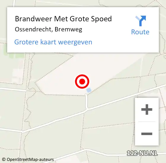 Locatie op kaart van de 112 melding: Brandweer Met Grote Spoed Naar Ossendrecht, Bremweg op 21 april 2022 16:33