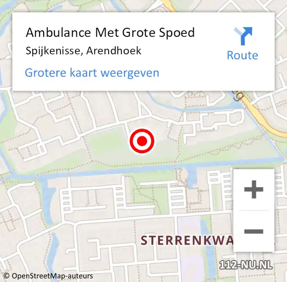 Locatie op kaart van de 112 melding: Ambulance Met Grote Spoed Naar Spijkenisse, Arendhoek op 21 april 2022 16:47