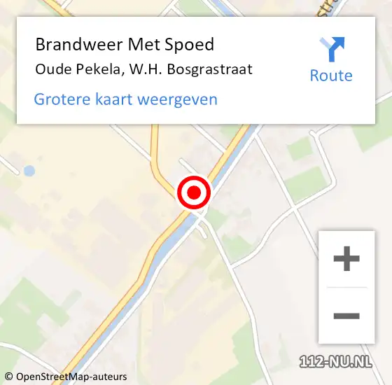 Locatie op kaart van de 112 melding: Brandweer Met Spoed Naar Oude Pekela, W.H. Bosgrastraat op 21 april 2022 16:50
