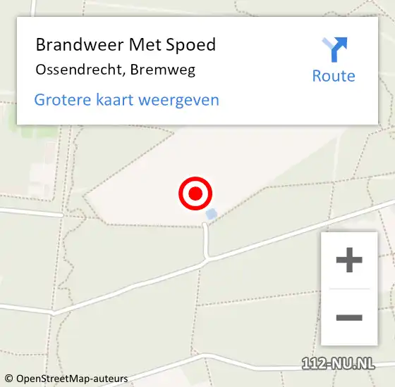 Locatie op kaart van de 112 melding: Brandweer Met Spoed Naar Ossendrecht, Bremweg op 21 april 2022 16:55